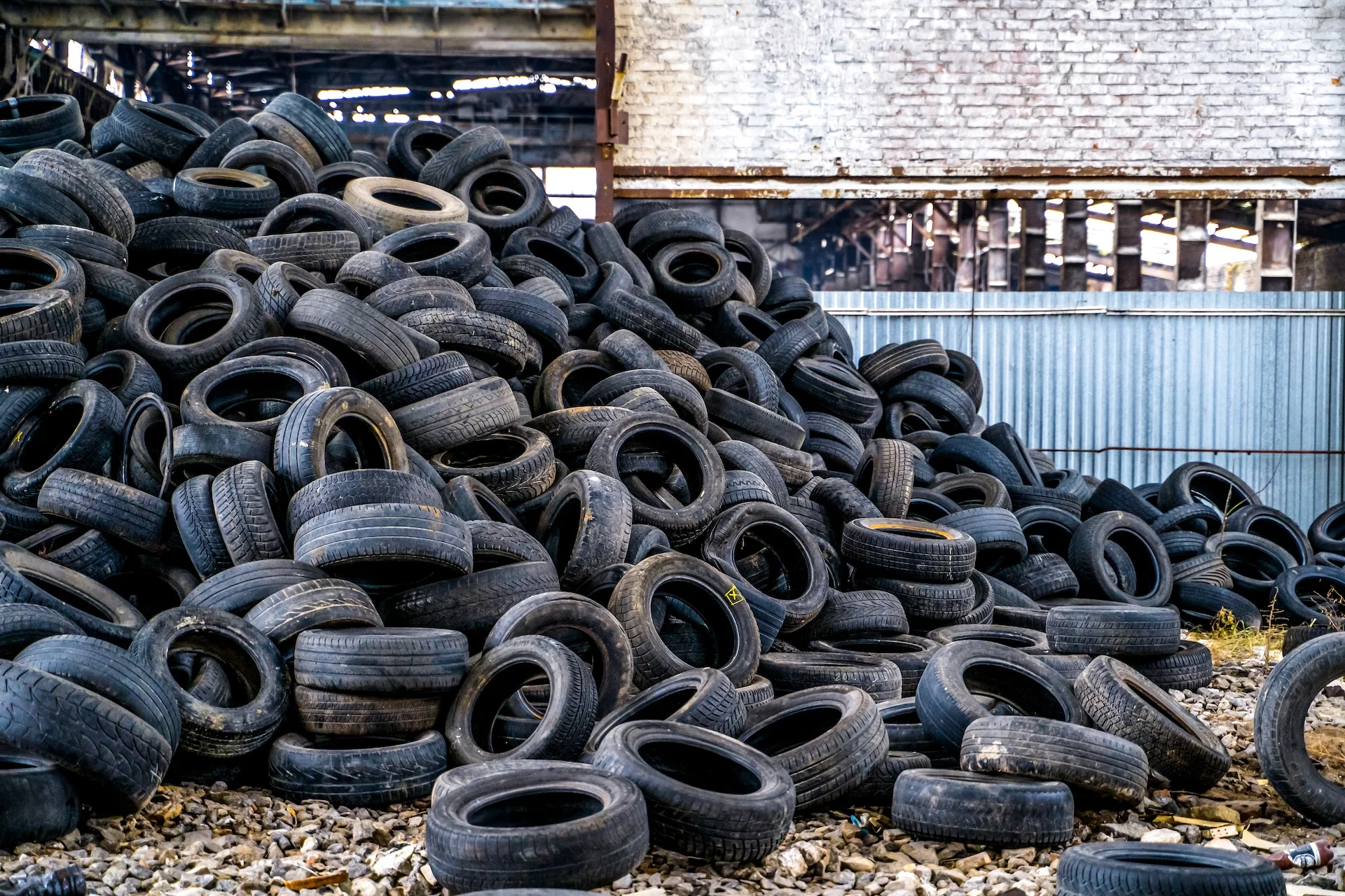 old-rubber-tires-dumped-view-mound-used-car-tires-junkyard